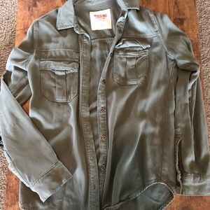 Olive green button down from target